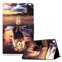 Etui en PU Conception d'impression de motifs Lion et ciel pour votre Samsung Galaxy Tab A7 Lite 8.7 pouces T220/T225