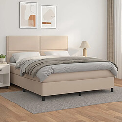 Maison Chic Structures de lit + matelas,Lit à sommier tapissier avec matelas Cappuccino 160x200 cm -MN75578