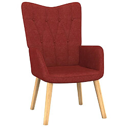 Maison Chic Chaise de relaxation | Fauteuil relax avec tabouret Rouge bordeaux Tissu -GKD39989 