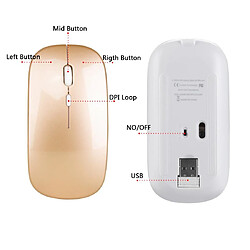 Acheter Yonis Souris Sans Fil Or Silencieuse Rechargeable