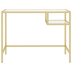 Helloshop26 Bureau table poste de travail meuble d'ordinateur informatique étude d'ordinateur Transparent 100 x 36 x 74 cm Verre trempé transparent 02_0023767