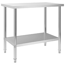 Helloshop26 Table de travail de cuisine 100 x 60 x 85 cm acier Inoxydable 02_0001904