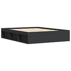 Maison Chic Lit adulte - Lit simple Cadre de lit,Structure du lit Contemporain noir 150x200 cm très grand -MN81582 pas cher