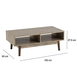 BigBuy Home Table Basse Naturel 100 x 50 x 37,5 cm pas cher