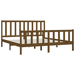 Avis vidaXL Cadre de lit sans matelas marron miel 200x200 cm bois massif