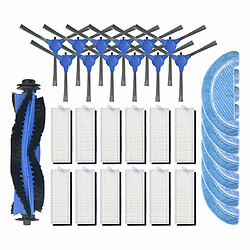 6pcs Chiffons+6paires brosses latérales+12pcs filtres+1pc brosse à rouleau pour Conga Robot 1090 Aspirateur