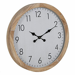 BigBuy Home Horloge Murale Blanc Bois 60 x 60 x 6,5 cm