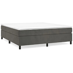 Maison Chic Lit Adulte - Lit simple Lit à sommier tapissier et matelas moelleux - Meuble de Chambre - Gris foncé 180x200cm Velours -MN74420