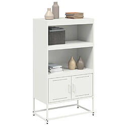 Avis vidaXL Buffet haut blanc 68,5x38,5x123,5 cm acier