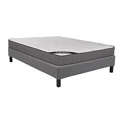 Vente-Unique Ensemble 140 x 190 cm sommier déco en kit + matelas ressorts ensachés 5 zones accueil mémoire de forme ép.23cm - BABYLONE de YSMÉE