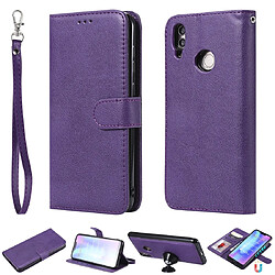 Wewoo Housse Coque Pour Huawei Honor 8C Étui de protection à rabat horizontal de couleur unie avec support et fentes cartes et portefeuille et cadre photo et lanière violet