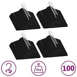 vidaXL Cintres antidérapants 100 pcs Noir Velours