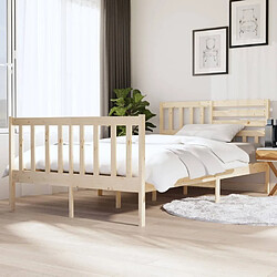 vidaXL Cadre de lit sans matelas bois massif 140x190 cm