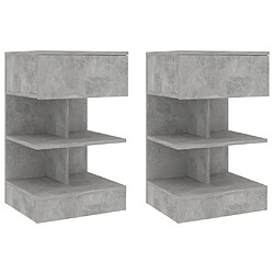 Maison Chic Lot de 2 Tables de chevet,Table de nuit,Table d'appoint pour salon Gris béton 40x35x65 cm -MN62458