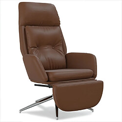 vidaXL Chaise de relaxation et repose-pied Marron Cuir et similicuir