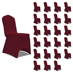 vidaXL Housses élastiques de chaise Bordeaux 24 pcs