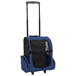 vidaXL Chariot polyvalent pliable pour animaux de compagnie bleu