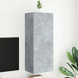 vidaXL Meuble TV mural gris béton 40,5x30x102 cm bois d'ingénierie