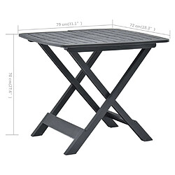 vidaXL Table pliable de jardin Anthracite 79x72x70 cm Plastique pas cher