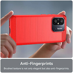 Acheter Htdmobiles Coque pour Xiaomi Redmi 12C / Redmi 11A / Poco C55 - housse etui silicone gel carbone + verre trempe - ROUGE