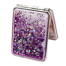 Avis voyage compact double face miroir de maquillage portatif grossissant miroir pliant violet-carré