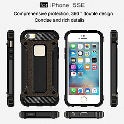 Avis Wewoo Coque renforcée noir pour iPhone SE & 5 & 5s Tough Armour TPU + PC Combinaison Cas