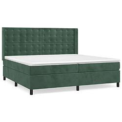 vidaXL Sommier à lattes de lit et matelas Vert foncé 200x200cm Velours