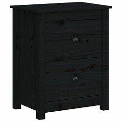 Maison Chic Table de chevet,Table de nuit,Table d'appoint pour salon Noir 50x35x61,5 cm Bois de pin massif -MN60714