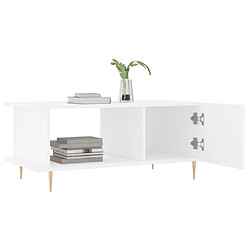 Avis vidaXL Table basse blanc 90x50x40 cm bois d'ingénierie