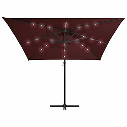 Acheter Maison Chic Parasol Jardin | Parasol déporté avec lumières LED Rouge bordeaux 250x250 cm - GKD35951