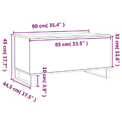 vidaXL Table basse Blanc 90x44,5x45 cm Bois d'ingénierie pas cher