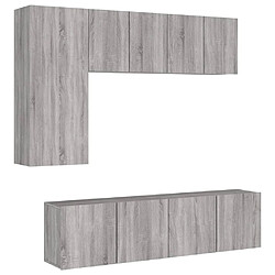 vidaXL Unités murales TV 5 pcs sonoma gris bois d'ingénierie