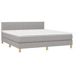 Avis vidaXL Sommier à lattes de lit matelas LED Gris clair 160x200 cm Tissu