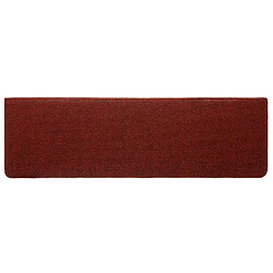 Acheter vidaXL Tapis de marches d'escalier 5 pcs Bordeaux 65x21x4cm Aiguilleté