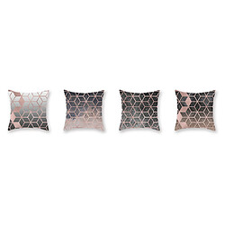 YP Select 4Pcs Rose Golden Powder Pillow et Peach Skin Velvet Pillow Sleeve - 4 Rose 45X45Cm