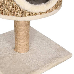 Helloshop26 Arbre à chat meuble tour grimper jouet grattage grattoir escalade plateforme avec appartement et griffoir 52 cm herbiers marins Beige 02_0022434 pas cher