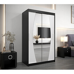 Abiks Meble Armoire Elypse à portes coulissantes 200/120/62 2 portes (noir/blanc)