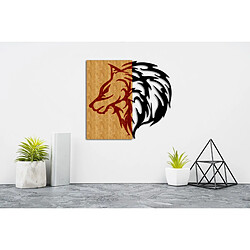 EPIKASA Décoration Murale en Métal et Bois Loup 1