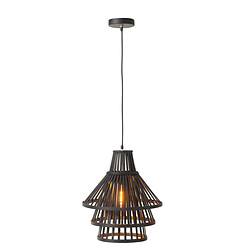 Dansmamaison Suspension Luminaire A Couche Bamboo Noir Medium