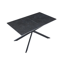 Avis Pegane Table à manger rectangulaire extensible en céramique coloris noir / pieds noir - Longueur 140-180 x profondeur 80 x hauteur 75 cm