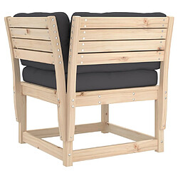 Maison Chic Salon de jardin 5 pcs avec coussins | Ensemble de Table et chaises | Mobilier d'Extérieur bois de pin massif -GKD60550 pas cher