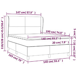 vidaXL Sommier à lattes de lit avec matelas Bleu 140x190 cm Tissu pas cher