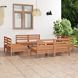 Maison Chic Salon de jardin 8 pcs - Table et chaises d'extérieur - Mobilier/Meubles de jardin Moderne Marron miel Bois de pin massif -MN36961