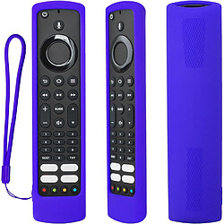 SANAG Housse Coque En Silicone Pour Jvc/Bush/Toshiba/Xiaomi/Fire Tv Telecommande Vocale, Etui De Protection Pour Jvc Telecommande, Antiderapage, Antisismique, Lavable(Bleu)