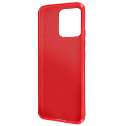 Avizar Coque pour Xiaomi 13 Renforcée Souple Effet Carbone Brossé Rouge