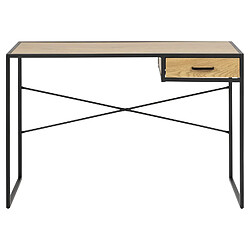 Avis Toilinux Bureau en MDF et métal 1 tiroir - L 110cm x l. 45cm x H. 75 cm - Beige et Noir