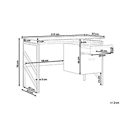 Beliani Bureau plateau en verre noir 117 x 57 cm MORITON