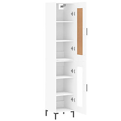 Avis vidaXL Buffet haut Blanc 34,5x34x180 cm Bois d'ingénierie