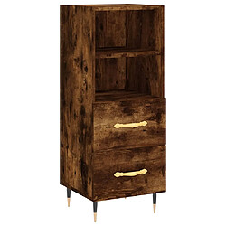 Acheter vidaXL Buffet haut Chêne fumé 34,5x34x180 cm Bois d'ingénierie