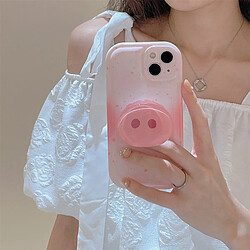 GUPBOO Étui pour iPhone12 Silicone de support de nez de cochon mignon dessin animé étui de téléphone portable